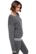 Cashmere & Cotton ladies round necks stormie black grey marl l